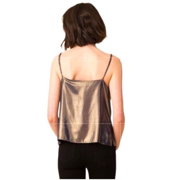 L’Agence Camisole V-Neck Tank Washed Foil in Copper Size XS - Picture 2 of 9